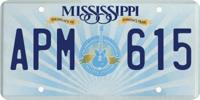 MS license plate APM615