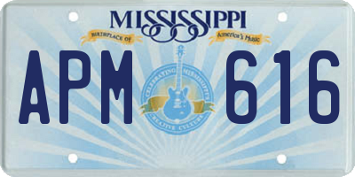 MS license plate APM616