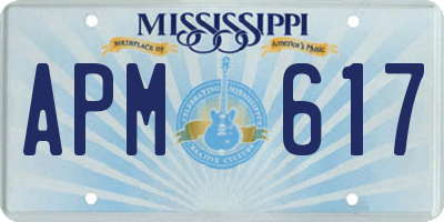 MS license plate APM617