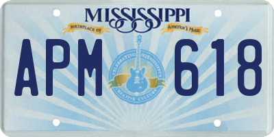 MS license plate APM618