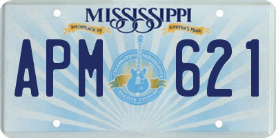 MS license plate APM621
