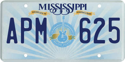 MS license plate APM625