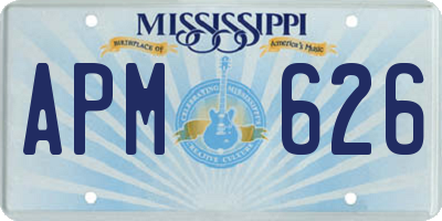 MS license plate APM626