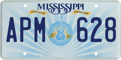 MS license plate APM628