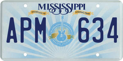 MS license plate APM634