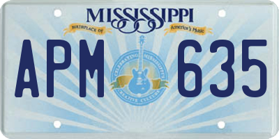 MS license plate APM635