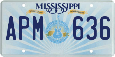 MS license plate APM636