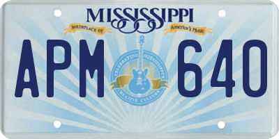 MS license plate APM640