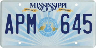 MS license plate APM645