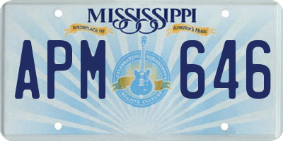MS license plate APM646