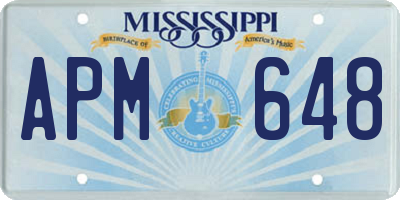 MS license plate APM648