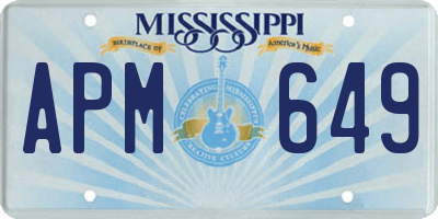 MS license plate APM649