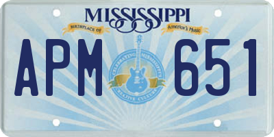 MS license plate APM651