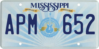 MS license plate APM652