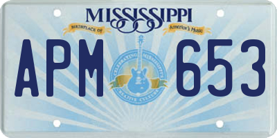 MS license plate APM653