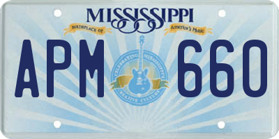 MS license plate APM660