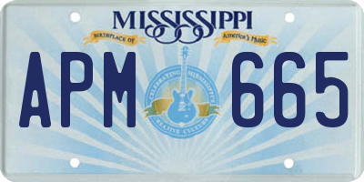 MS license plate APM665