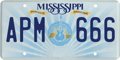 MS license plate APM666