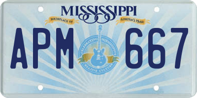 MS license plate APM667