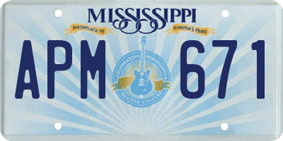 MS license plate APM671