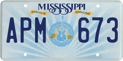 MS license plate APM673