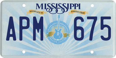 MS license plate APM675