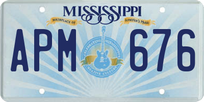 MS license plate APM676