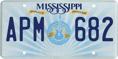 MS license plate APM682