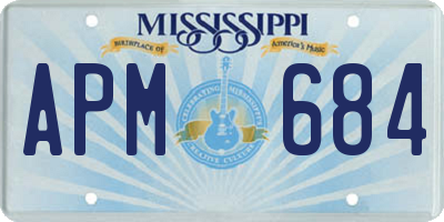 MS license plate APM684