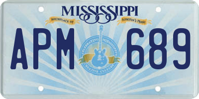 MS license plate APM689