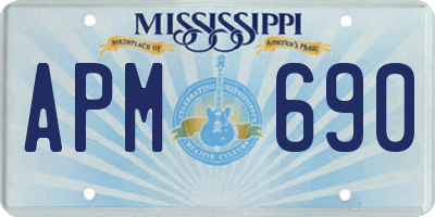 MS license plate APM690
