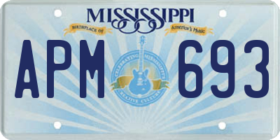 MS license plate APM693