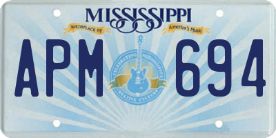 MS license plate APM694
