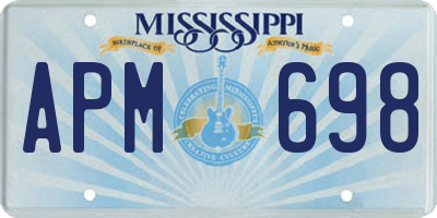 MS license plate APM698