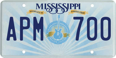 MS license plate APM700