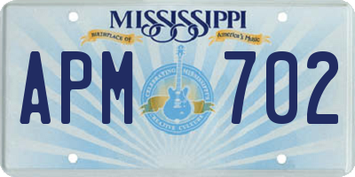 MS license plate APM702