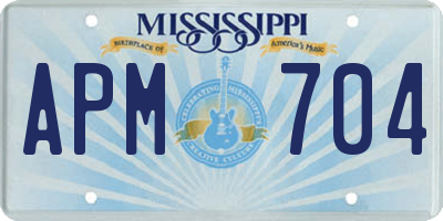 MS license plate APM704