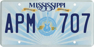 MS license plate APM707