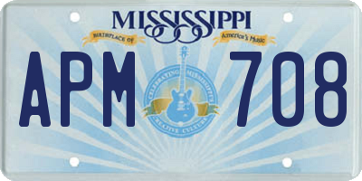 MS license plate APM708