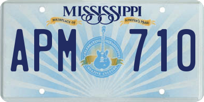 MS license plate APM710