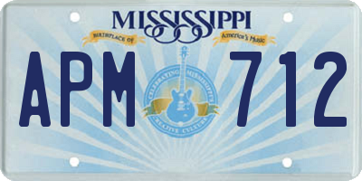 MS license plate APM712