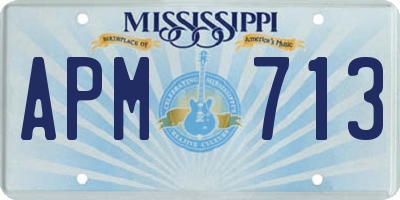 MS license plate APM713