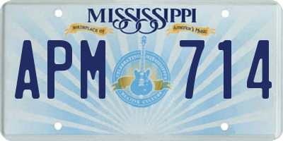 MS license plate APM714