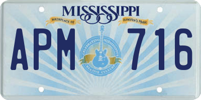 MS license plate APM716
