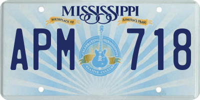 MS license plate APM718
