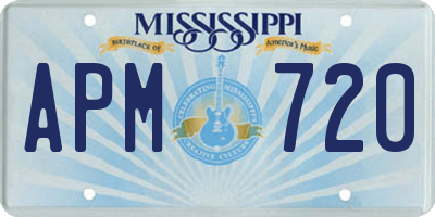 MS license plate APM720