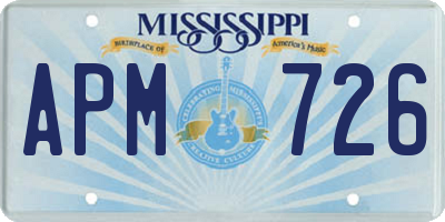 MS license plate APM726