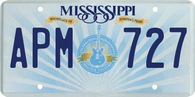 MS license plate APM727