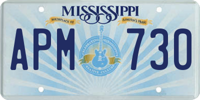 MS license plate APM730