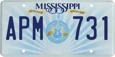 MS license plate APM731